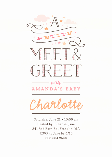 Meet and Greet Invitation Awesome Baby Shower Invitations Petite Meet &amp; Greet at Minted