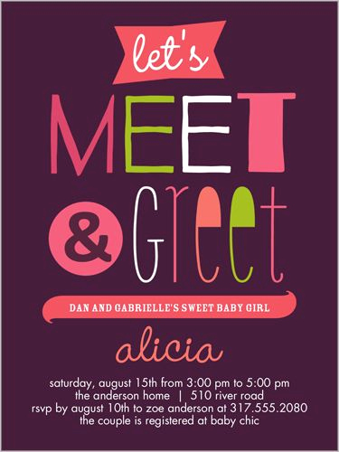 Meet and Greet Invitation Lovely Meet and Greet Girl 4x5 Greeting Card