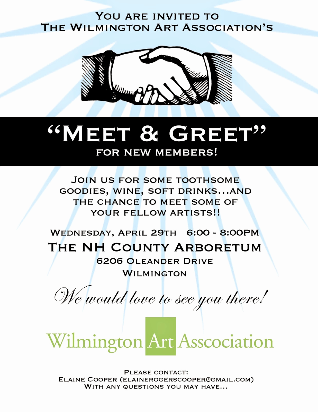 Meet and Greet Invitation Lovely Wilmington Art association Eblast Meet and Greet Invitation