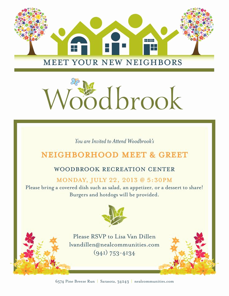 Meet and Greet Invitation Templates Awesome Client Neal Munities Project Neighborhood Meet
