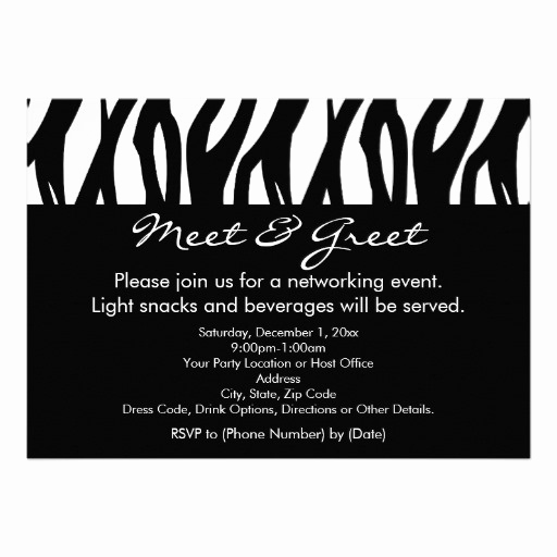 Meet and Greet Invitation Wording Fresh Black White Zebra Meet and Greet Invitations