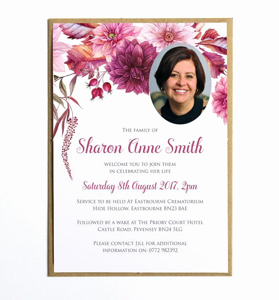 Memorial Service Invitation Template Free Unique Pin by Marilynn Robinson On Recipes