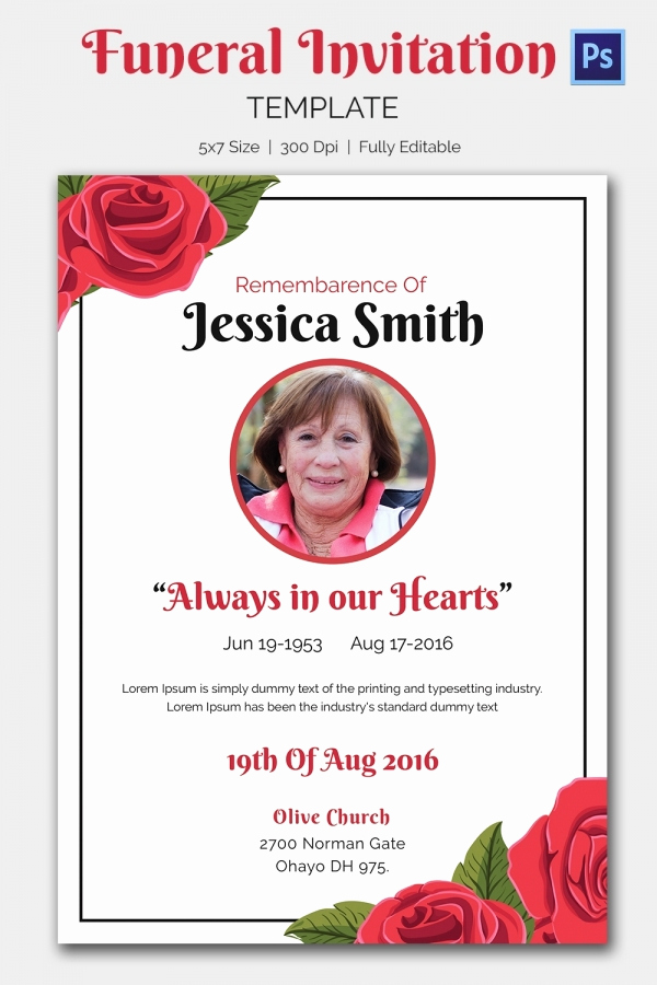 Memorial Service Invitation Template Fresh Funeral Invitation Template – 12 Free Psd Vector Eps Ai