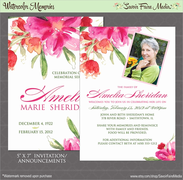 Memorial Service Invitation Template New Sample Funeral Invitation Template 11 Documents In Word