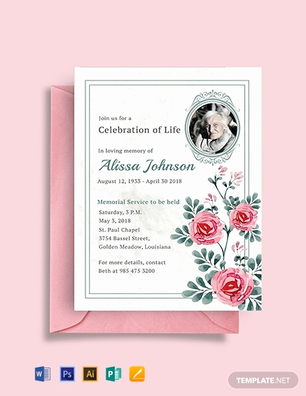 Memorial Service Invitation Wording Awesome Free Memorial Service Invitation Template Download 884