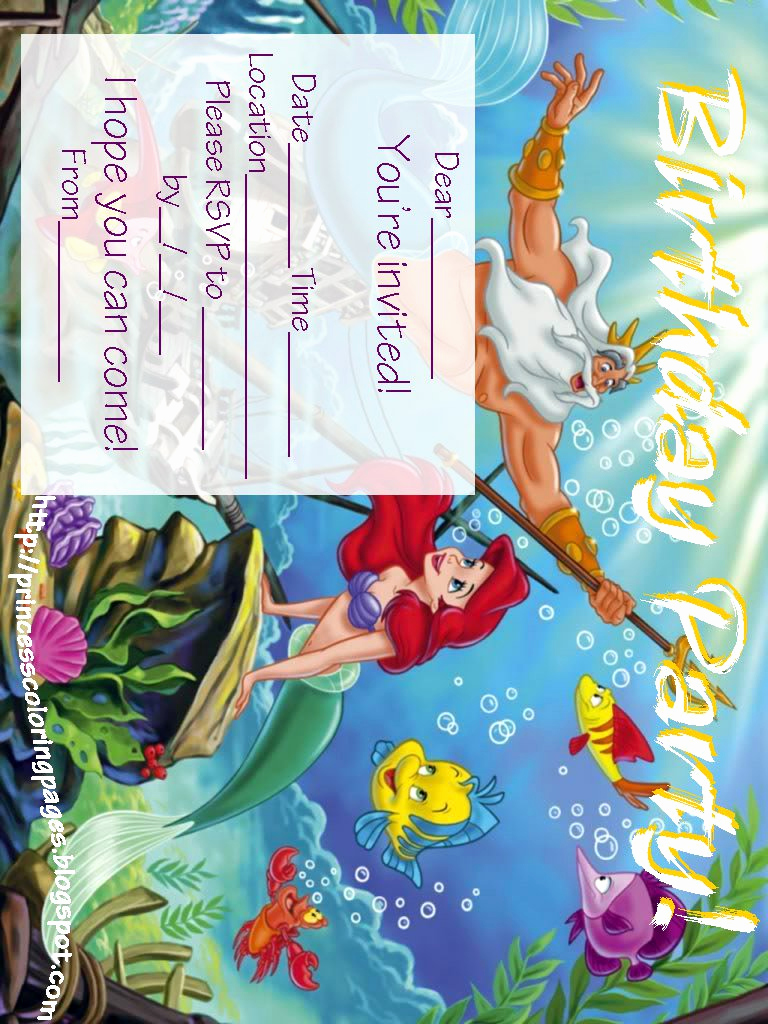 Mermaid Invitation Template Free Inspirational Little Mermaid Free Printable Birthday Invitations
