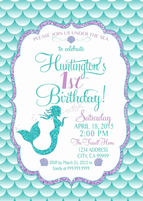 Mermaid Invitation Template Free Inspirational Mermaid Birthday Invitation Mermaid Party Invite Under