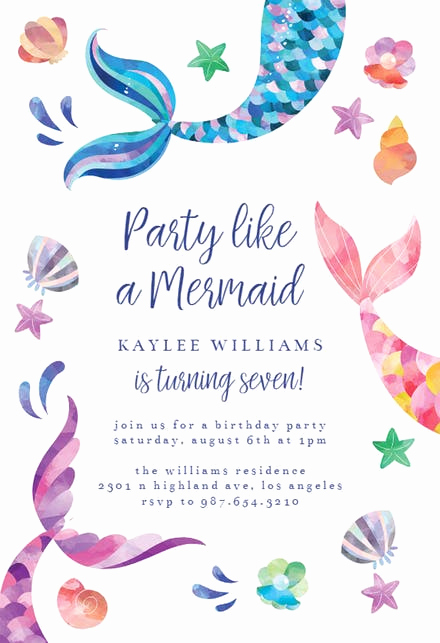 Mermaid Tail Invitation Template Awesome Mermaid Tail Birthday Invitation Template Free