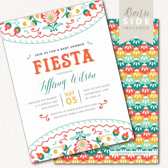 Mexican Fiesta Invitation Templates Free Beautiful Fiesta Baby Shower Invitation Mexican Fiesta Invite