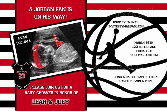 Michaels Baby Shower Invitation New Michael Jordan Basketball Baby Shower Invitation by