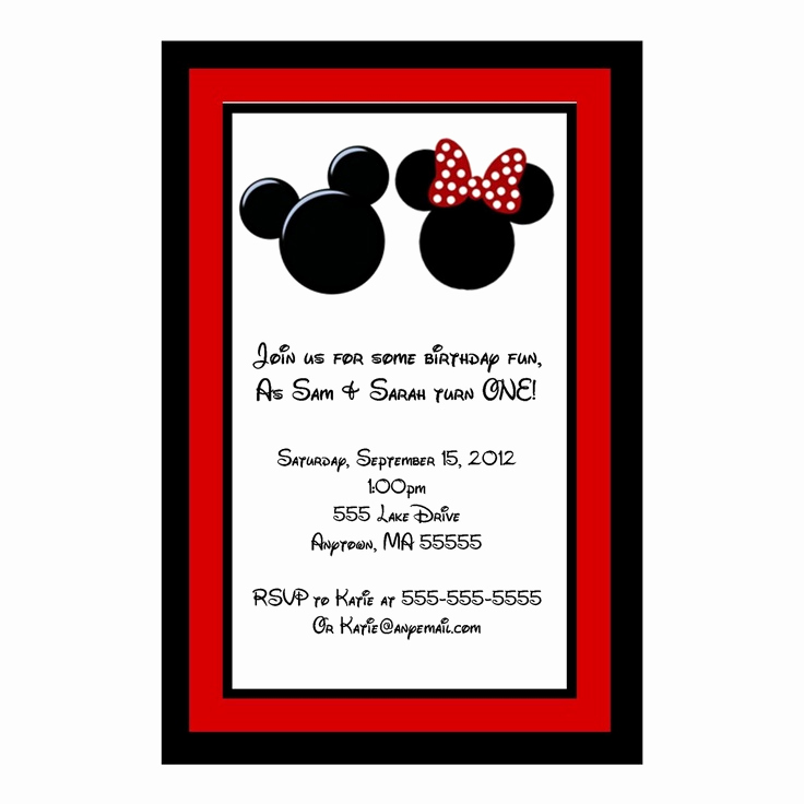 Mickey and Minnie Invitation Awesome 17 Best Images About Party Ideas On Pinterest