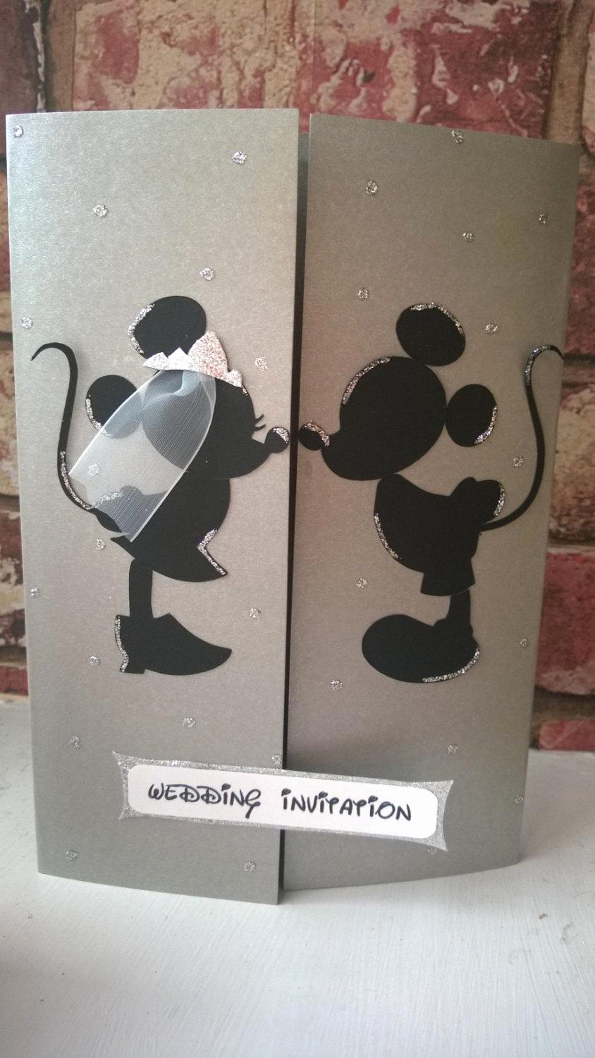 Mickey and Minnie Invitation Elegant Minnie &amp; Mickey Mouse Wedding Card Invitation