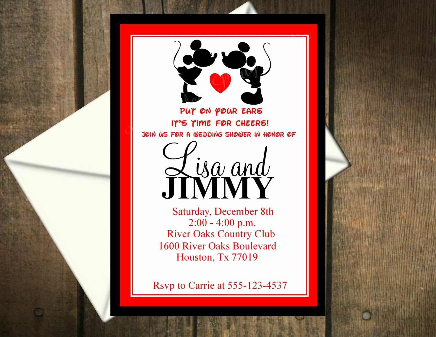 Mickey and Minnie Invitation Luxury Mickey Mouse &amp; Minnie Mouse Wedding Shower Invitation
