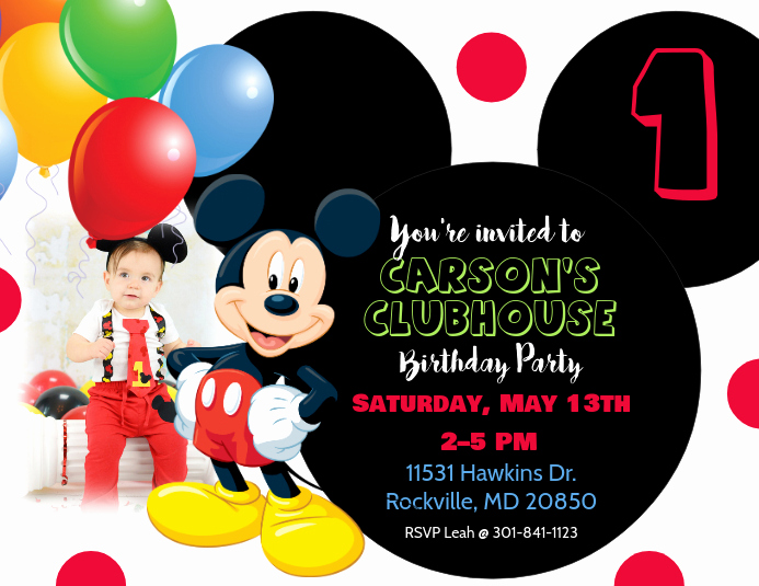 Mickey and Minnie Invitation Templates Unique Mickey Mouse Birthday Invitation Template