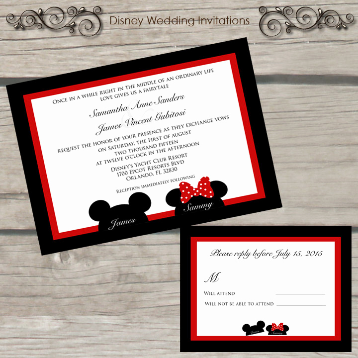 Mickey and Minnie Wedding Invitation Luxury Mickey and Minnie Mouse Wedding Invitations
