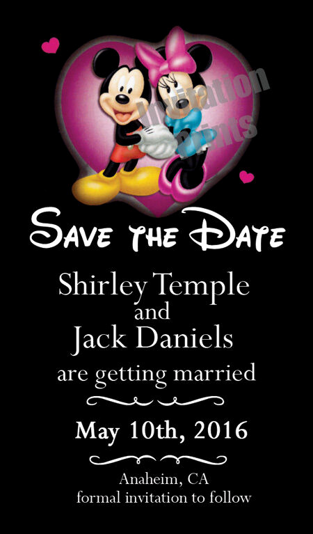Mickey and Minnie Wedding Invitation Unique Save the Date Wedding Invitation Magnet Disney Mickey