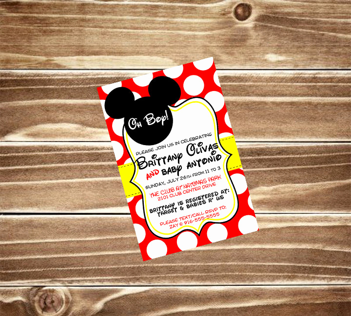 Mickey Mouse Baby Shower Invitation Best Of Mickey Mouse Baby Shower Invitation Mickey Invitation