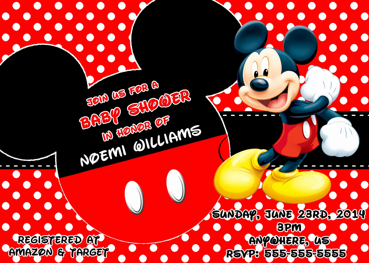 Mickey Mouse Baby Shower Invitation Unique Mickey Mouse Baby Shower Invitations Partyexpressinvitations