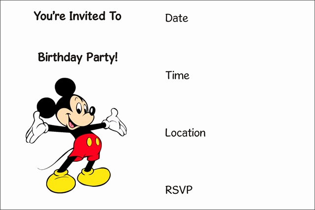 Mickey Mouse Birthday Invitation Template Fresh Free Printable Mickey Mouse Invitation Archives