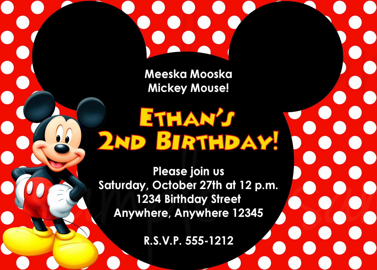 Mickey Mouse Birthday Invitation Template Fresh Mickey Mouse Birthday Invitation