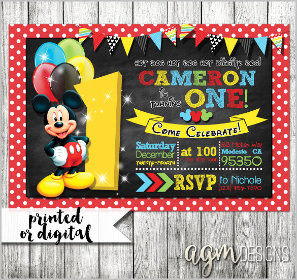 Mickey Mouse Birthday Invitation Template Luxury Mickey Mouse Invitation Templates – 29 Free Psd Vector