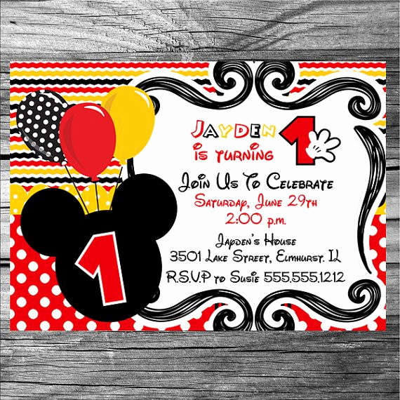 Mickey Mouse Birthday Invitation Wording Best Of Boy Mickey Mouse Birthday Invitation Printable by