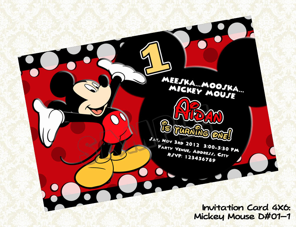 Mickey Mouse Birthday Invitation Wording Elegant Free Printable 1st Mickey Mouse Birthday Invitations