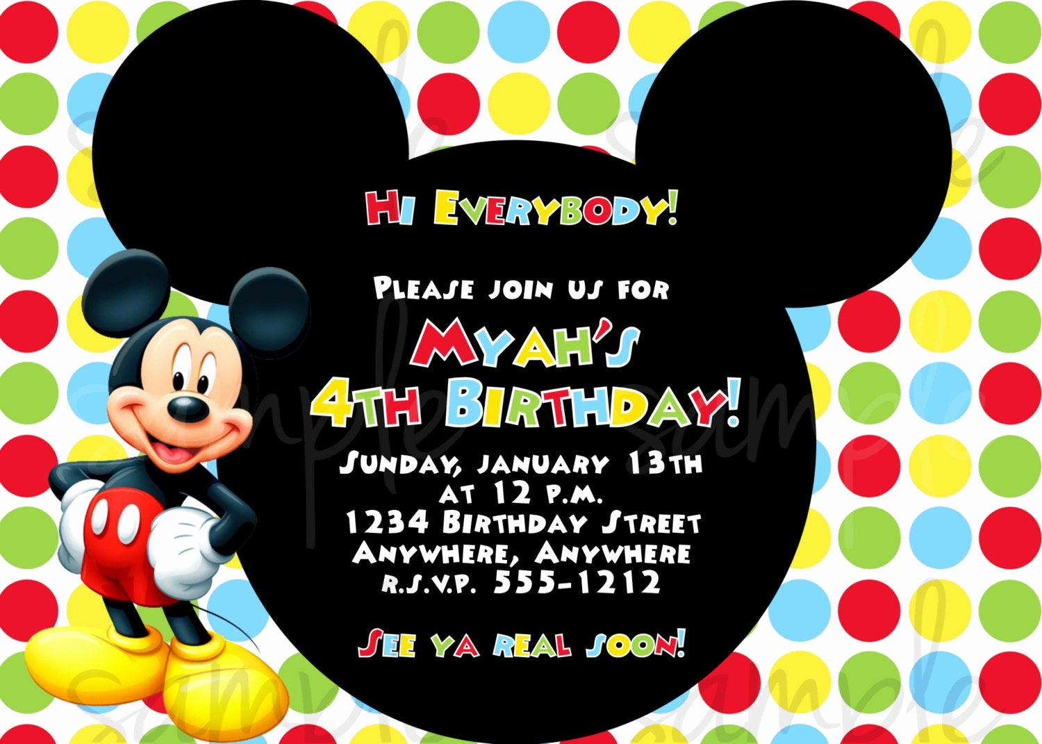 Mickey Mouse Birthday Invitation Wording Elegant Mickey Mouse Birthday Invitation