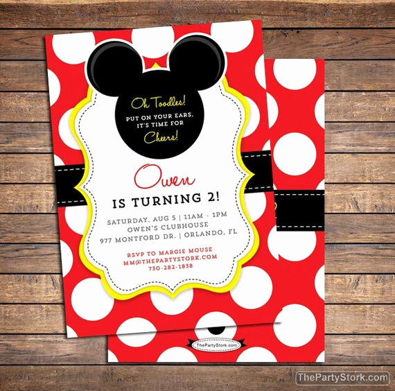 Mickey Mouse Birthday Invitation Wording Fresh Mickey Mouse Invitation Mickey Mouse Birthday Invitations