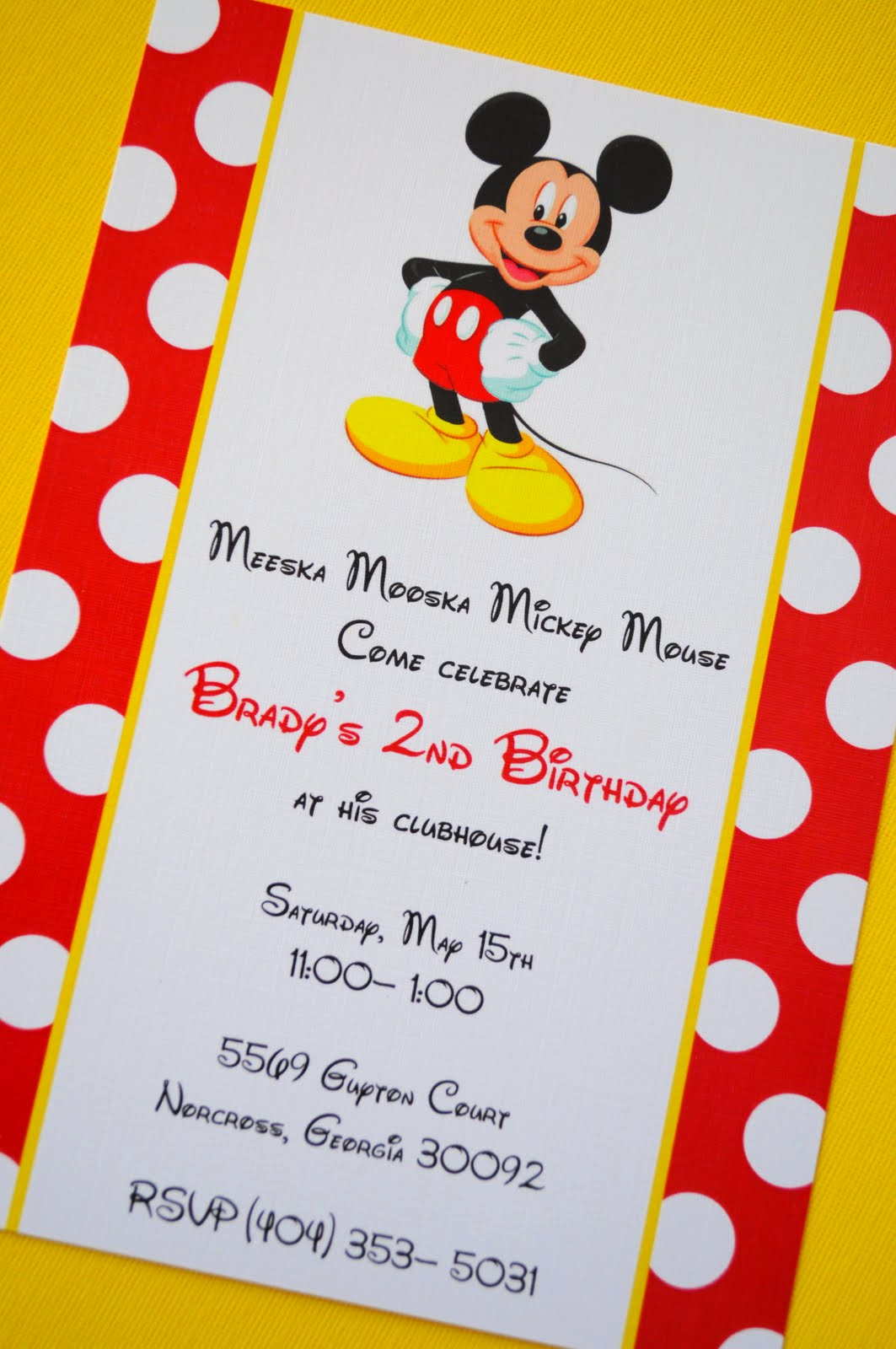 Mickey Mouse Birthday Invitation Wording Inspirational Mickey Mouse Birthday Invitations Ideas and Template
