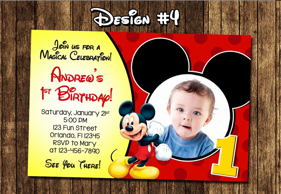 Mickey Mouse Birthday Invitation Wording Lovely Best Create Own Mickey Mouse 1st Birthday Invitations Free