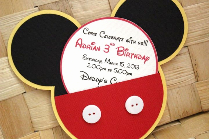 Mickey Mouse Birthday Invitation Wording Luxury Handmade Mickey Mouse Invitations for Birthdays Baby