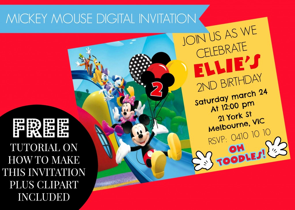 Mickey Mouse Club House Invitation Awesome How to Make Mickey Mouse Clubhouse Digital Invitation Step