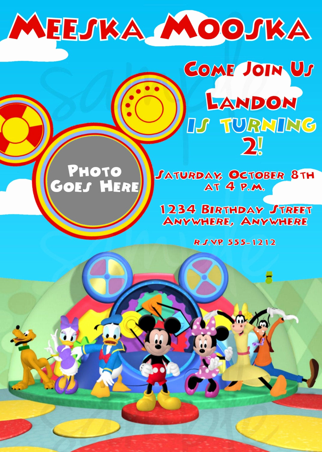 Mickey Mouse Club House Invitation New Mickey Mouse Clubhouse Birthday Invitation