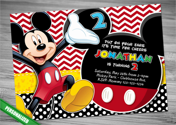 Mickey Mouse Invitation Template Luxury Sample Mickey Mouse Invitation Template 13 Download