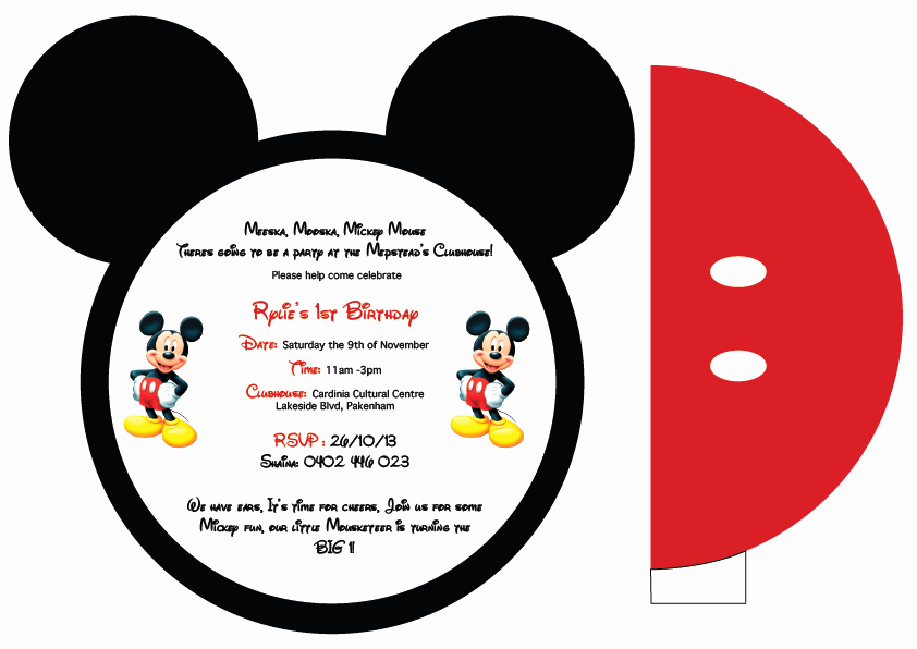 Mickey Mouse Invitation Template New Mickey Mouse Printable Invitation Cards