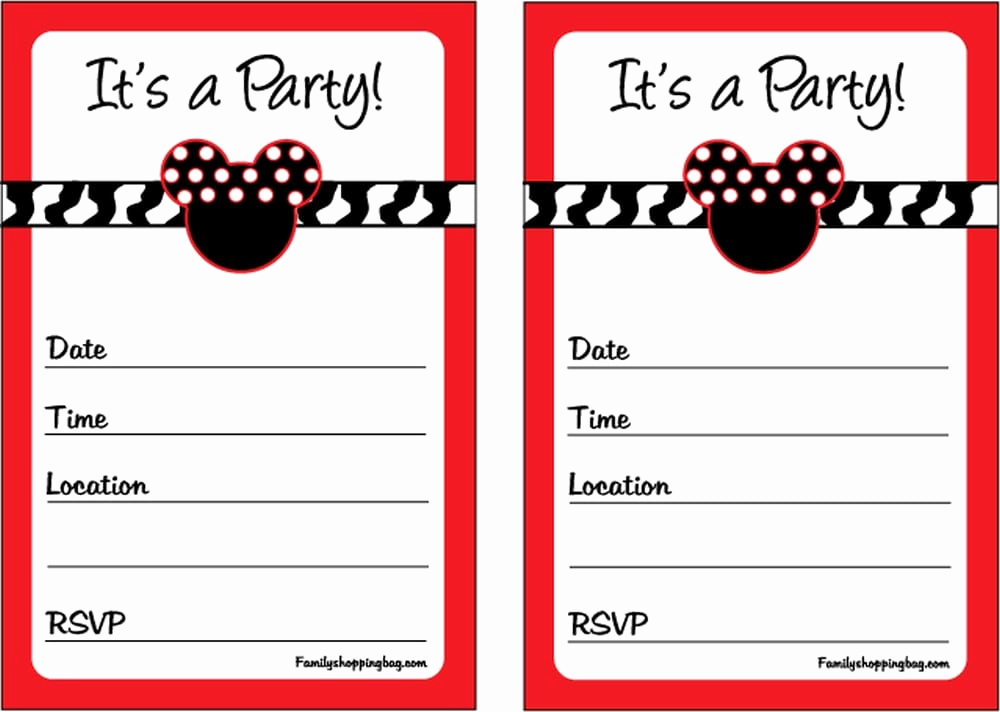 Mickey Mouse Invitation Templates Free Best Of Free Printable Minnie Mouse Invitation Template