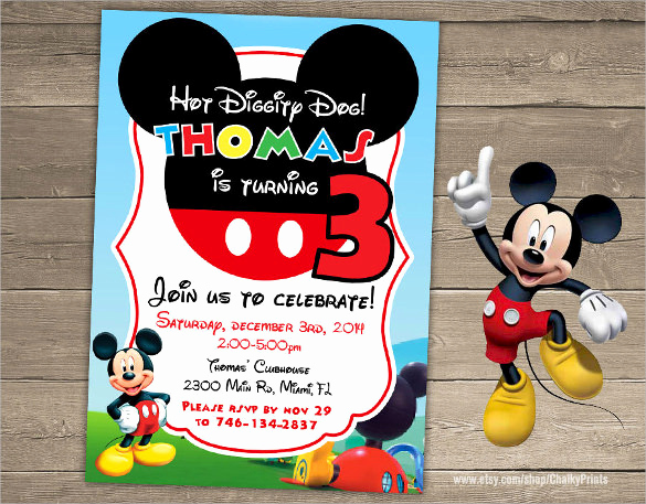 Mickey Mouse Invitation Templates Free New Sample Mickey Mouse Invitation Template 13 Download