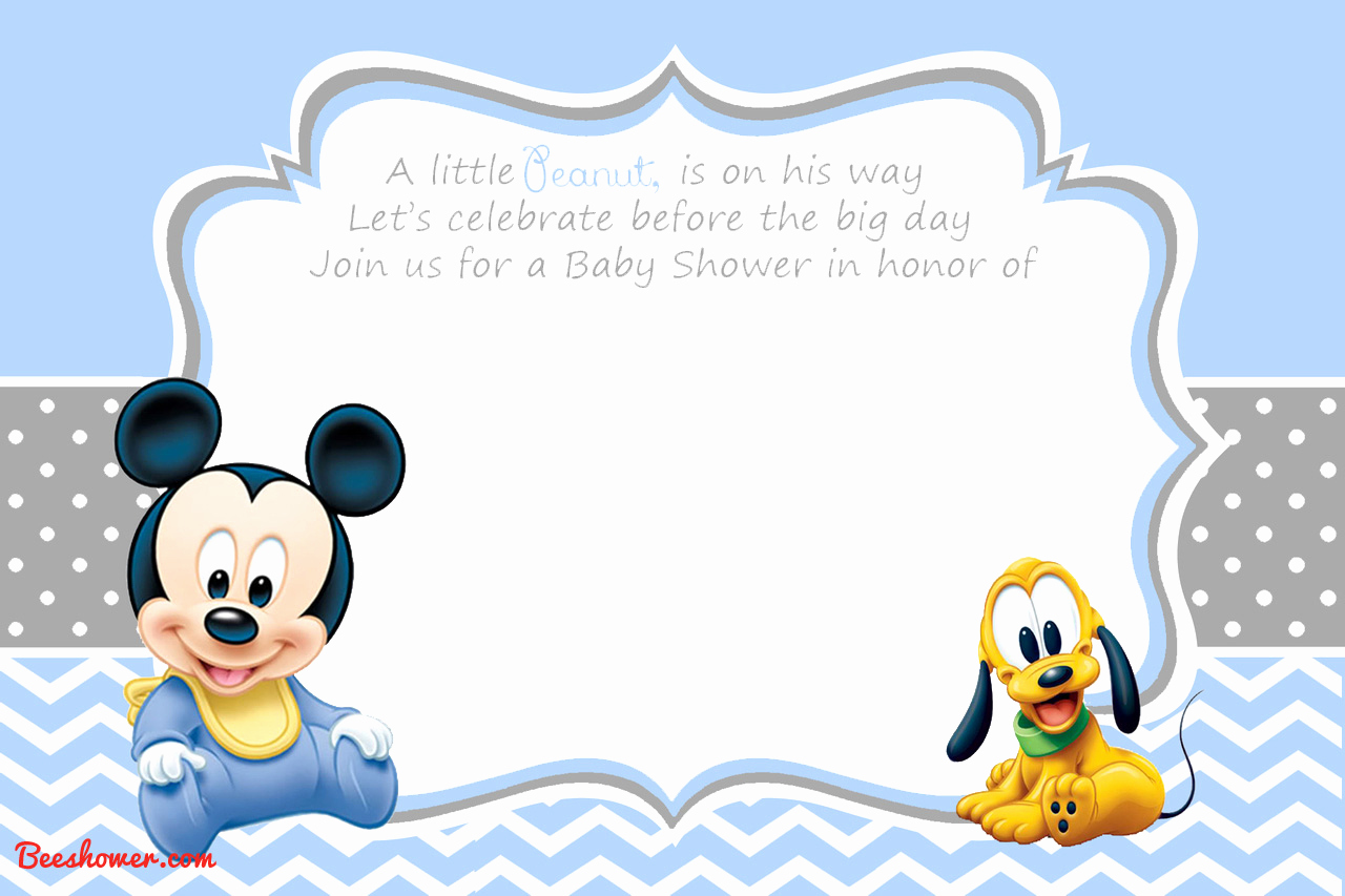 new free printable mickey mouse baby shower invitation template