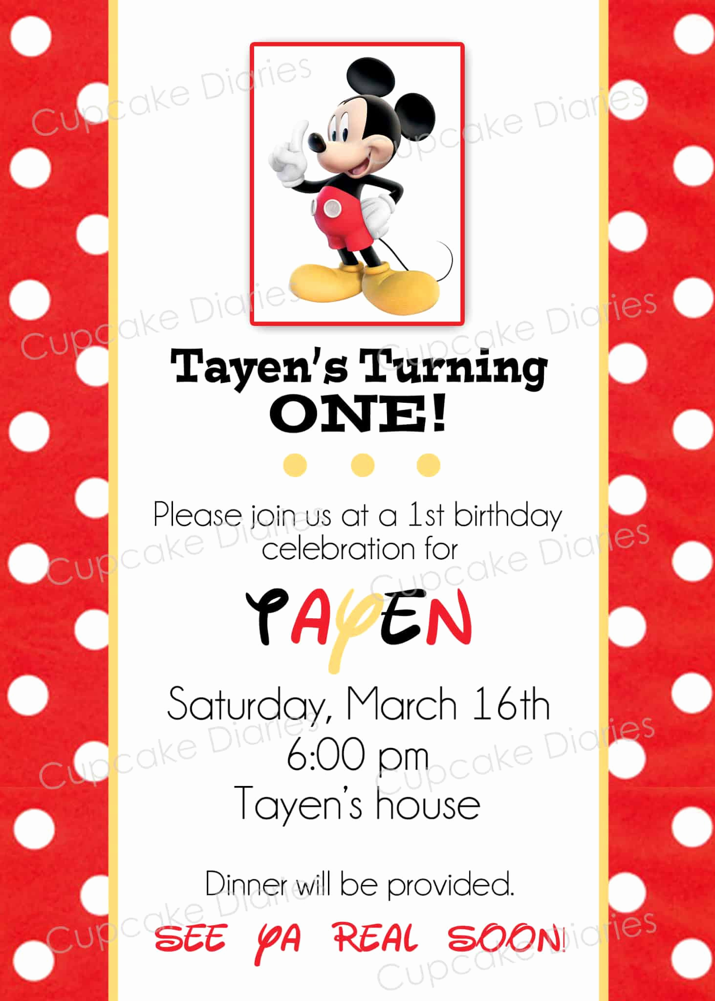 Mickey Mouse Printable Invitation Awesome Simple Mickey Mouse Birthday Party Free Subway Art