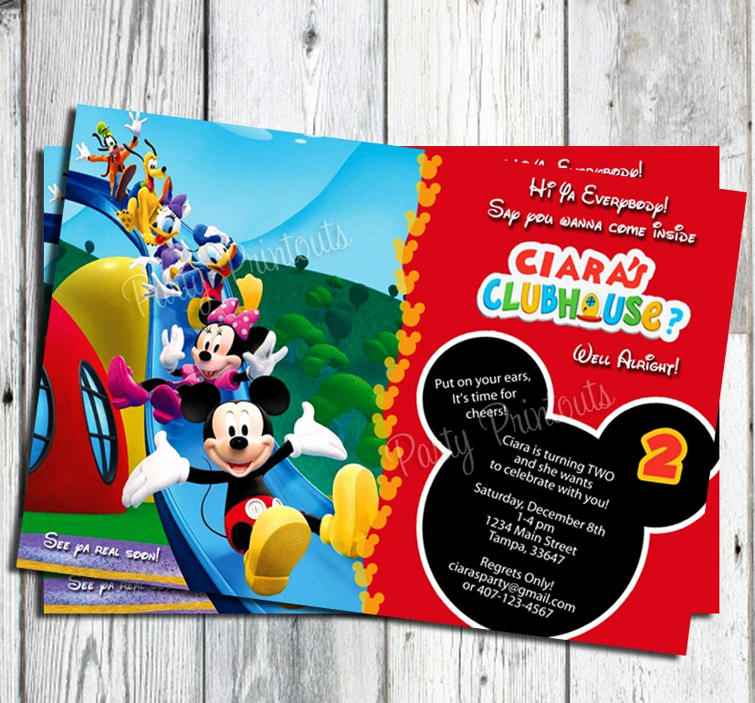 Mickey Mouse Printable Invitation Inspirational Mickey Mouse Birthday Invitation Printable Boy by