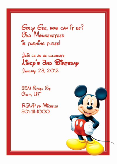 Mickey Mouse Printable Invitation Lovely Mickey Mouse Free Invitation ← Wedding Invitation