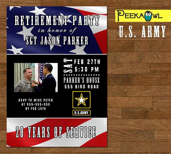 Military Retirement Invitation Templates Best Of Printable Military Retirement Party Invitation Card by