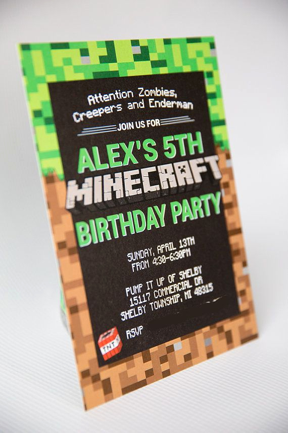 Minecraft Birthday Invitation Template Best Of Best 25 Minecraft Invitations Ideas On Pinterest