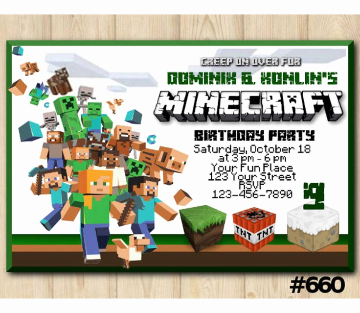 Minecraft Party Invitation Template Beautiful Best 25 Minecraft Invitations Ideas On Pinterest