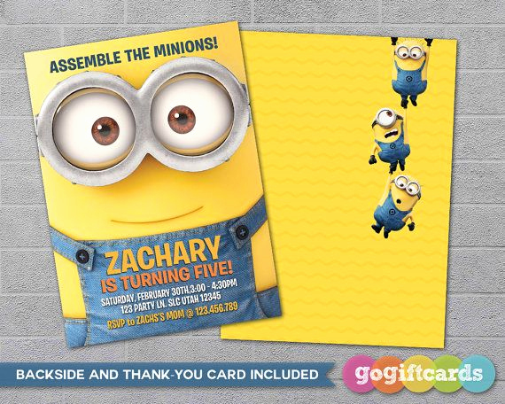 Minions Birthday Invitation Card Awesome Best 25 Minion Birthday Invitations Ideas On Pinterest