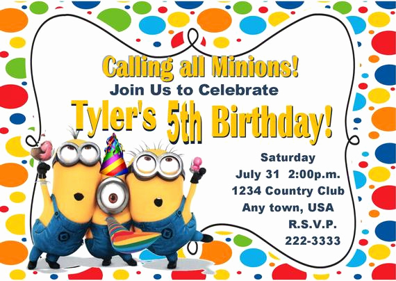 Minions Birthday Invitation Templates Fresh Minion Birthday Invitations Templates