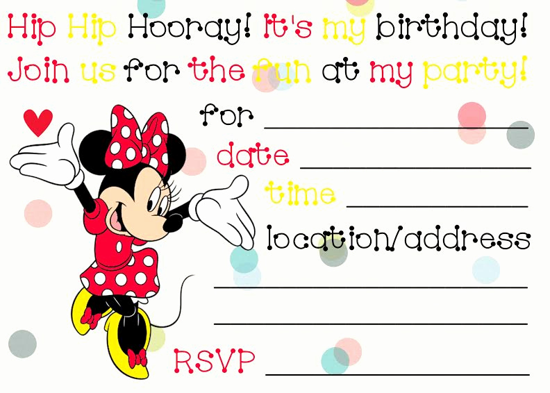Minnie Mouse Invitation Card Lovely Printable Minnie Mouse Birthday Invitations – Bagvania