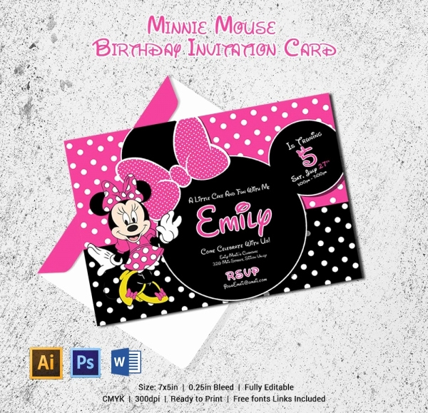Minnie Mouse Invitation Maker Fresh Awesome Minnie Mouse Invitation Template 27 Free Psd