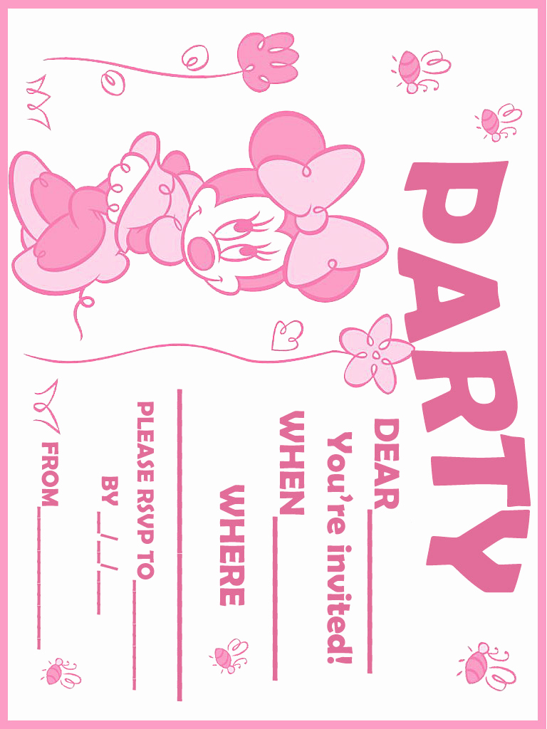 Minnie Mouse Invitation Template Elegant Printable Minnie Mouse Birthday Invitations – Free